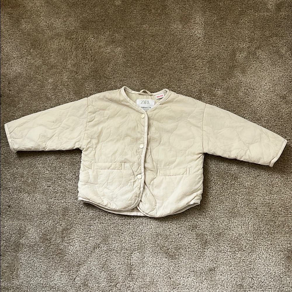 Zara Kids Beige Quilted Jacket